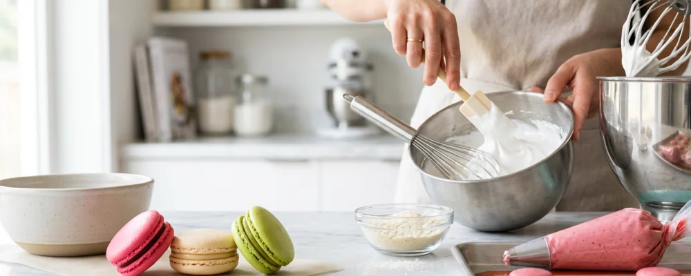 Illustration de Astuces réussite macarons : maîtriser la meringue française pour Astuces réussite macarons